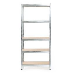 Raskashyllykkö 90x40x180 cm, 5 hyllytasoa, sinkitty teräs ja MDF, 875 kg, hopea