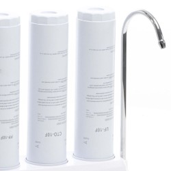 Naturewater NW-3-PPCTOUF 3-vaiheinen pöytämalli-vedensuodatin, 5 µ sedimentti, aktiivihiili, ultrafiltteri