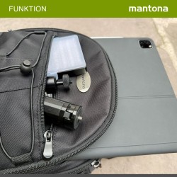 Mantona Azurit kamerareppu musta DSLR ja peilittömille kameroille jopa 5 objektiivia jalustakiinnike