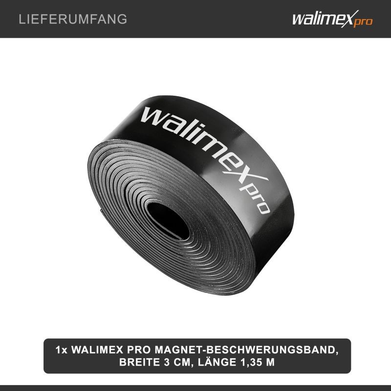 Walimex pro Magneettinen painonauha 2,7 m, paperi- ja kangastaustoille