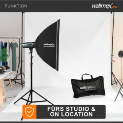 Walimex pro Basic Softbox 60 x 90 cm, 360° kääntyvä, Bowens-adapteri, etu- ja sisädiffuusori, kuljetuslaukku