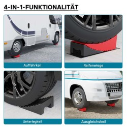 XPOtool Tasauskeilasetti matkailuautoille ja asuntovaunuille, 10 cm, 13 600 kg, 4 kpl keiloja
