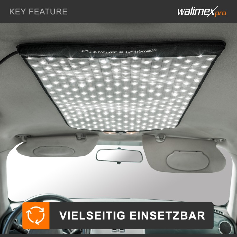Walimex pro Flex LED 1000 kaksivärinen LED-valomatto, 100 W, joustava ja roiskevedensuojattu videovalo
