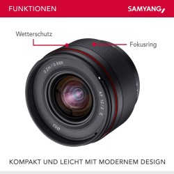 Samyang AF 12mm f/2.0 laajakulmaobjektiivi Sony E APS-C