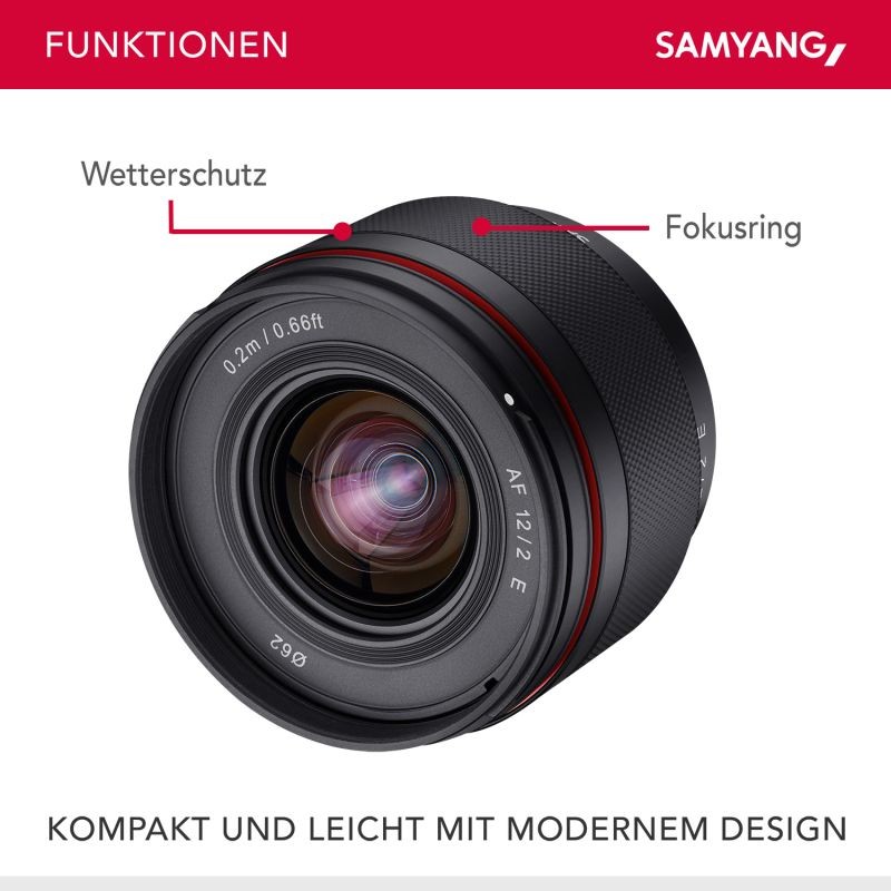 Samyang AF 12mm f/2.0 laajakulmaobjektiivi Sony E APS-C