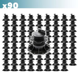 XPOtool Säädettävät terassijalat 90 kpl, 60-138 mm, 2700 kg, musta