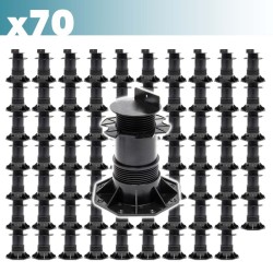 XPOtool Säädettävät terassituet 70 kpl, 137–215 mm, 2700 kg, musta