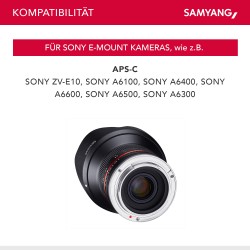 Samyang 12mm f 2 0 Laajakulmaobjektiivi Sony E APS C MF musta
