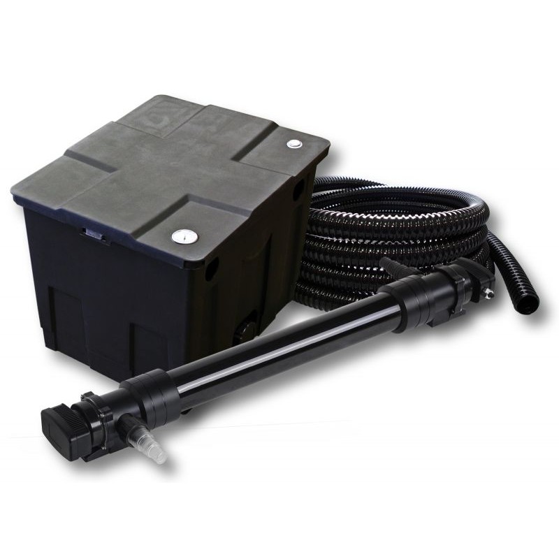 SunSun lampisuodatinpaketti: CBF-350 suodatin 12000 l, CUV-672 UVC-suodatin 72 W, 5 m letku 25 mm