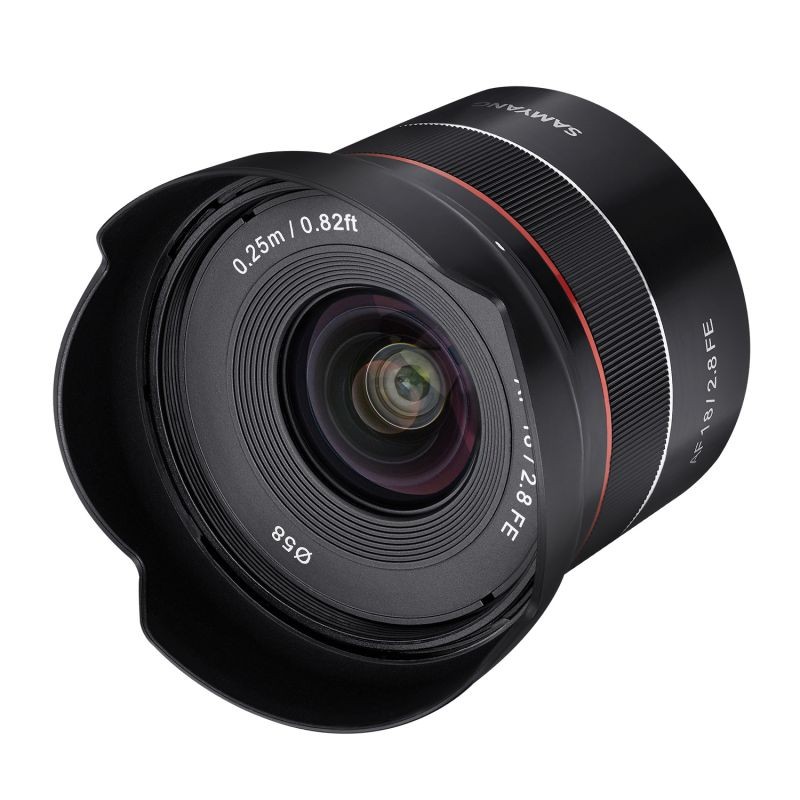 Samyang AF 18mm F2.8 FE laajakulmaobjektiivi Sony E-mount (Täyskenno ja APS-C)