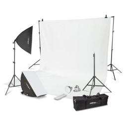 Walimex pro studiopaketti 2x LED softbox 45 W Bi Color 4x jalusta ja taustajärjestelmä 2 85 x 6 m