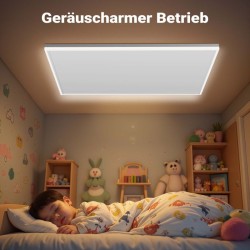 Katto-infrapunalämmitin LED-valaistuksella ja termostaatilla, 708 W, 108 x 63 x 3,5 cm, valkoinen