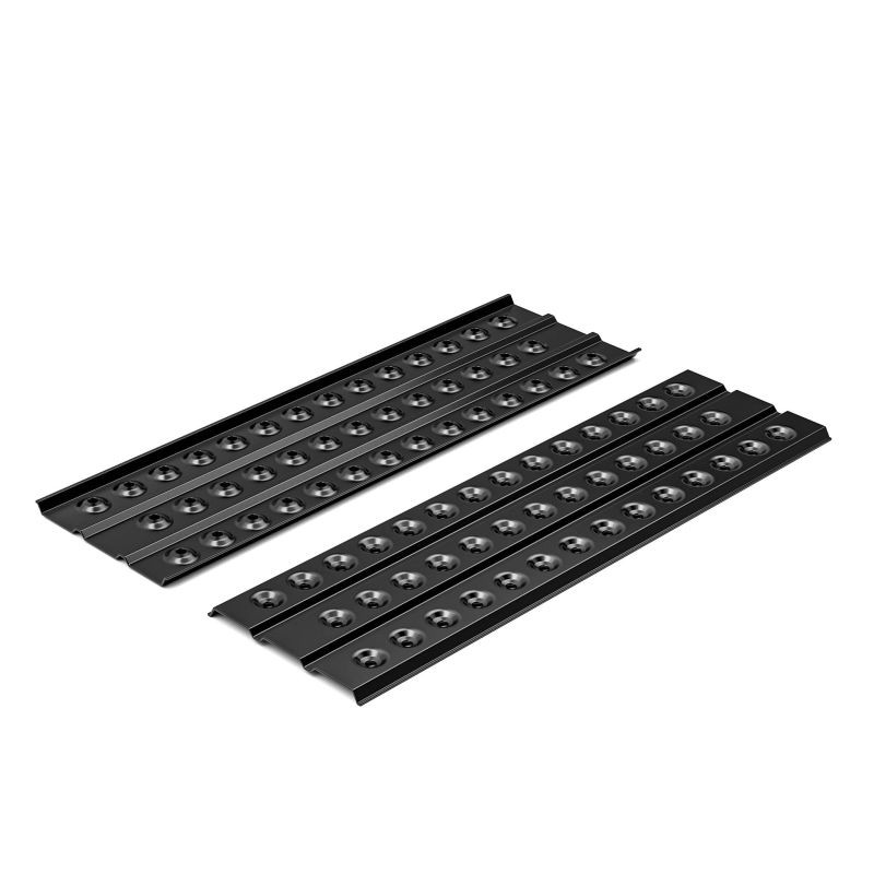 Alumiiniset hiekkalevyt 2 kpl, 150 x 45 cm, mustat, autoille, matkailuautoille ja maastoajoneuvoille