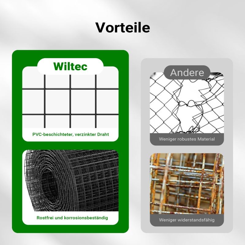 Musta PVC-pinnoitettu teräsverkko 50 cm x 25 m, 0,9 mm, 12 x 12 mm