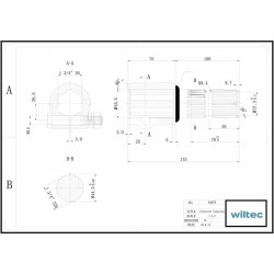 Voimanottoakselin adapteriholkki 175 mm, 6 uraa - 20 hammasta, AISI 1045 -teräs