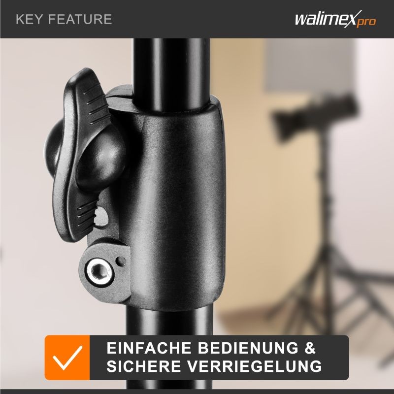 Walimex pro FT-8051 valojalka 260 cm, jousivaimennus, adapteri ja kuljetuslaukku