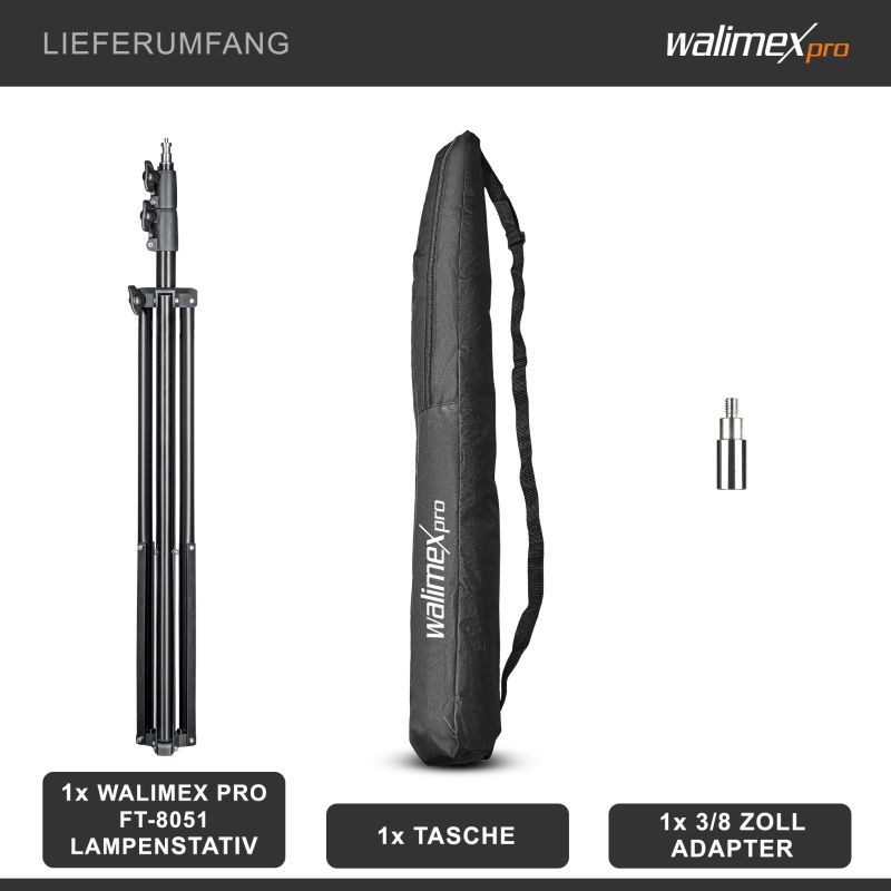 Walimex pro FT-8051 valojalka 260 cm, jousivaimennus, adapteri ja kuljetuslaukku