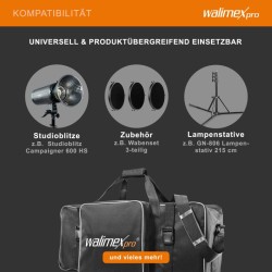 Walimex pro XL studiolaukku musta 750 x 300 x 330 mm valokuvausvälineiden kuljetuslaukku