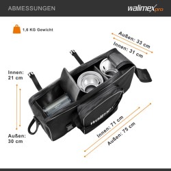 Walimex pro XL-studiolaukku, musta, 750 x 300 x 330 mm, valokuvausvälineiden kuljetuslaukku