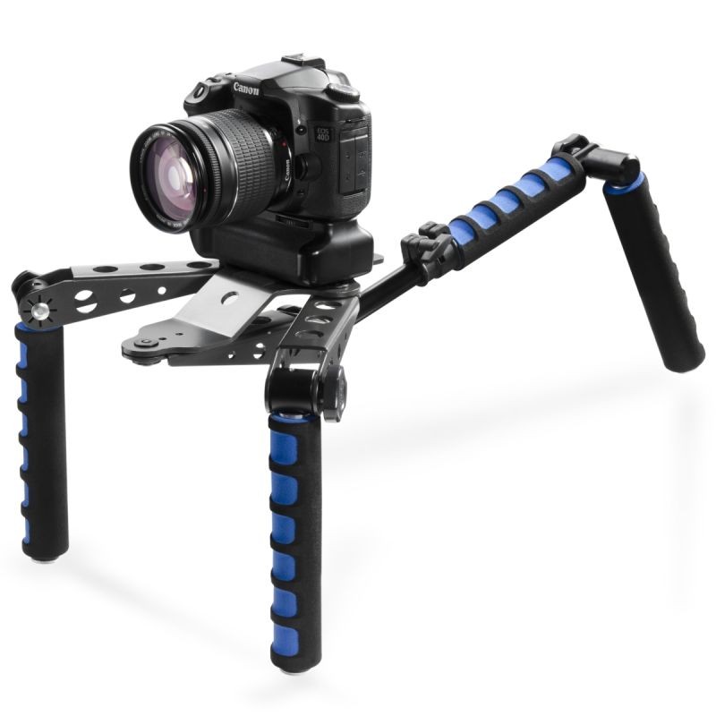Walimex pro Cineast I videostatiivi ja olkatuki DSLR-kameroille, 300 x 160 x 160 mm, musta/sininen