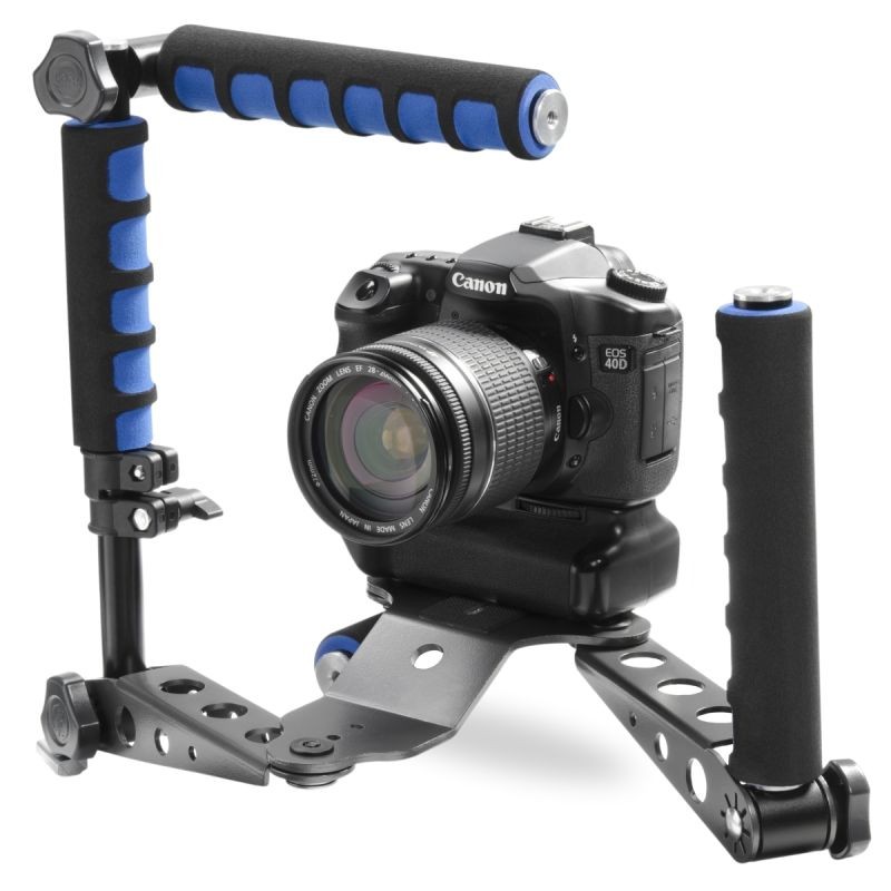 Walimex pro Cineast I videostatiivi ja olkatuki DSLR-kameroille, 300 x 160 x 160 mm, musta/sininen