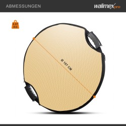 Walimex pro 5-in-1-heijastinsarja Ø 107 cm Pop-up, Wavy-kulta/hopea, valkoinen, hopea, musta, diffuusori
