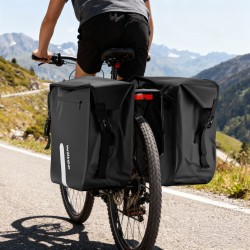 Pyörän tavaratelineen laukku 46 l, 37 x 16 x 51 cm, musta, vedenkestävä 500D PVC