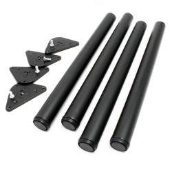 Pöydänjalkasetti, ruostumaton teräs, musta, 4 kpl, Ø 60 mm, korkeus 820–850 mm, kantavuus 200 kg