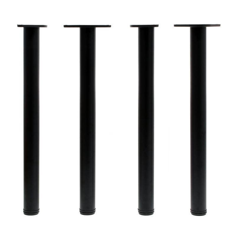 Pöydänjalkasetti, ruostumaton teräs, musta, 4 kpl, Ø 60 mm, korkeus 820–850 mm, kantavuus 200 kg
