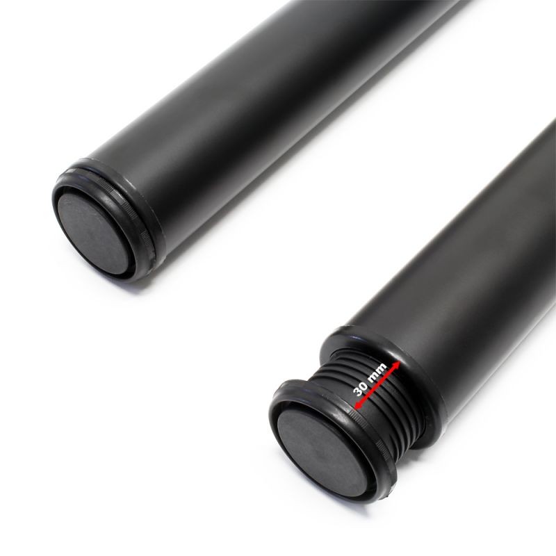 Pöydänjalkasetti, ruostumaton teräs, musta, 4 kpl, Ø 60 mm, korkeus 820–850 mm, kantavuus 200 kg