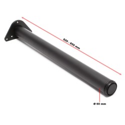 Pöydänjalkasetti, ruostumaton teräs, musta, 4 kpl, Ø 60 mm, korkeus 820–850 mm, kantavuus 200 kg