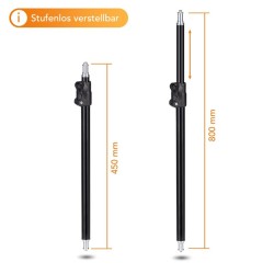 Walimex pro BL-K 15 lattiajalusta ja LSM 45 keskiputki 45-80 cm, musta