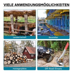 Kaksivaihteinen käsinostin 4000 kg, 3 m sinkitty teräsvaijeri