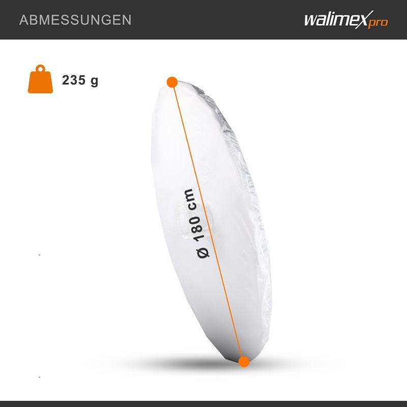 Walimex pro Heijastusvarjon diffuusori 180 cm, valkoinen, softbox-efekti