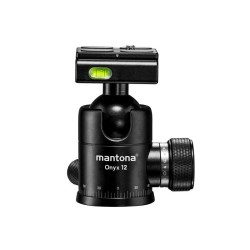 Mantona Onyx 12 pallopää M1 3612A alumiini Arca Swiss pikavapautuslevy 50 mm 360 panoraama 3 vatupasia