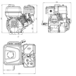 LIFAN KP230E 4-tahtinen bensiinimoottori 6,5 PS 223 cm3 sähköstartti 19,05 mm kampiakseli rakennuskoneisiin
