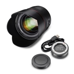 Samyang AF 75mm F1.8 FE -muotokuvaobjektiivi Sony E / FE -kiinnityksellä ja Lens Station