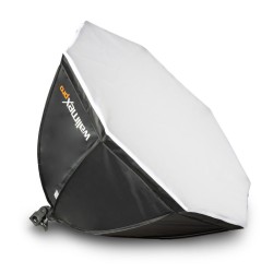 Walimex Pro valokuvausstudiopaketti 2x LED 45W Octagon softbox 65cm ja taustajärjestelmä 120 307 cm musta