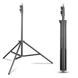 Walimex Pro valokuvausstudiopaketti 2x LED 45W Octagon-softbox Ø65cm ja taustajärjestelmä 120-307 cm, musta
