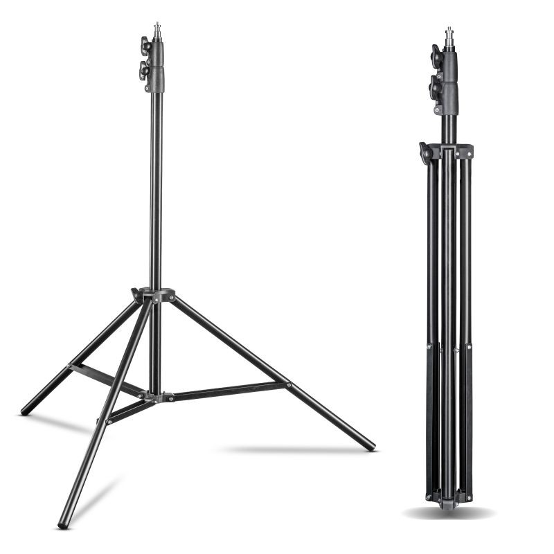 Walimex Pro valokuvausstudiopaketti 2x LED 45W Octagon-softbox Ø65cm ja taustajärjestelmä 120-307 cm, musta