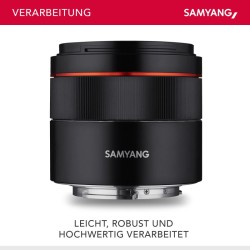 Samyang AF 45mm F1,8 FE kiinteä polttovälinen objektiivi Sony E-Mountille ja Lens Station