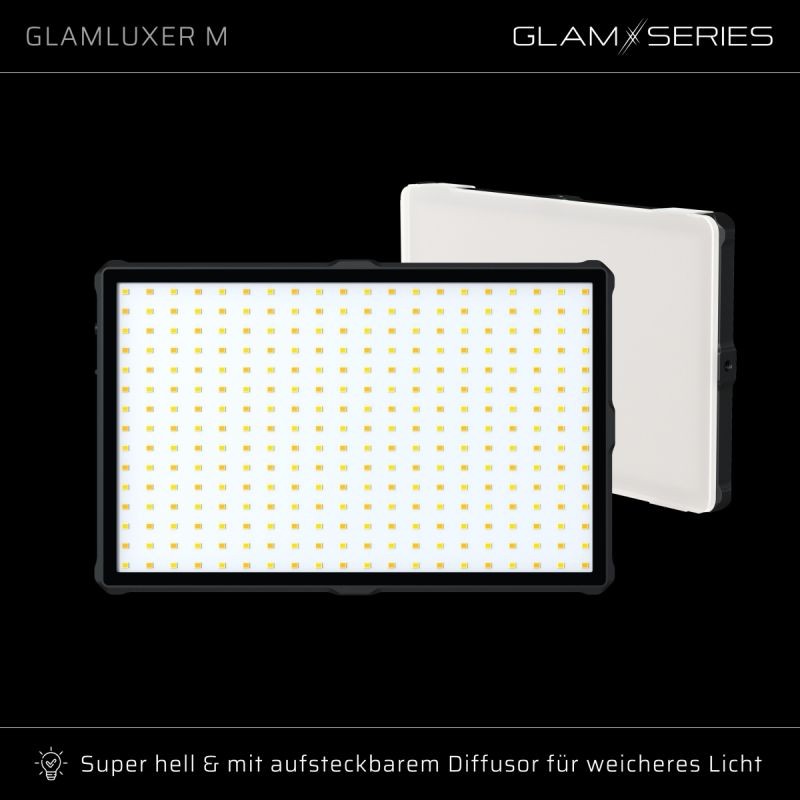 GLAMSERIES GlamLuxer M LED-paneeli kauneudenhoitoon, musta