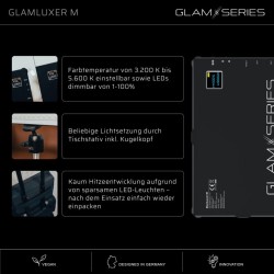 GLAMSERIES GlamLuxer M LED-paneeli kauneudenhoitoon, musta