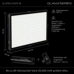 GLAMSERIES GlamLuxer M LED-paneeli kauneudenhoitoon, musta
