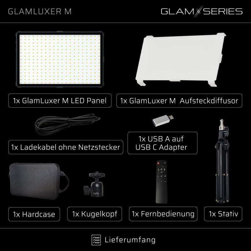 GLAMSERIES GlamLuxer M LED-paneeli kauneudenhoitoon, musta