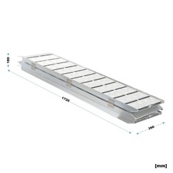 3-osainen taittuva alumiiniajoramppi moottoripyörille ja mönkijöille, 172 cm, 340 kg/osa