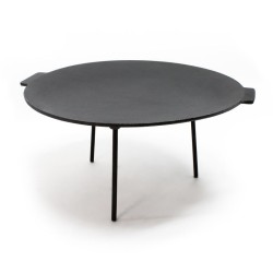 Valurautainen grillilevy pyöreä 44 cm korkeus 23 cm kolmijalkainen