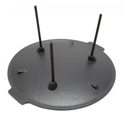 Valurautainen grillilevy pyöreä Ø44 cm, korkeus 23 cm, kolmijalkainen