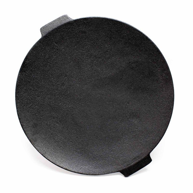 Valurautainen grillauslevy pyöreä Ø44 cm, korkeus 44 cm, 3 jalkaa, musta