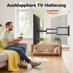 Kääntyvä TV-seinäteline 23-65, musta, max 35 kg